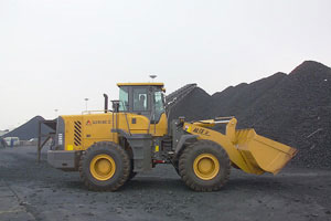 LG953 working at a construction material processing plant